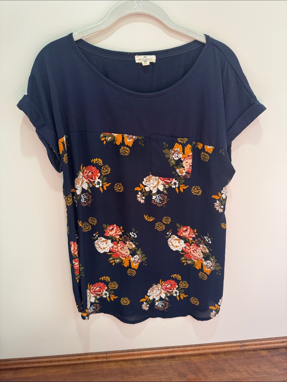 Floral Pocket Short Sleeve Tee - Navy Floral